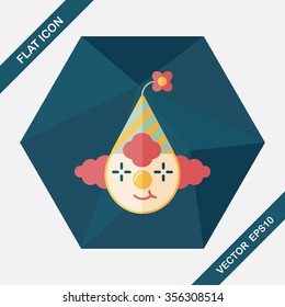 Clown flat icon with long shadow,eps10