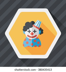 Clown flat icon with long shadow,eps10