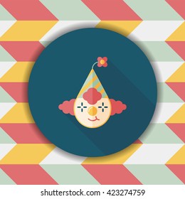 Clown flat icon with long shadow,eps10