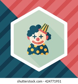 Clown flat icon with long shadow,eps10