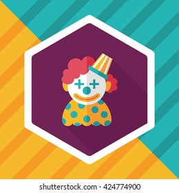 Clown flat icon with long shadow,eps10