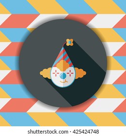 Clown flat icon with long shadow,eps10