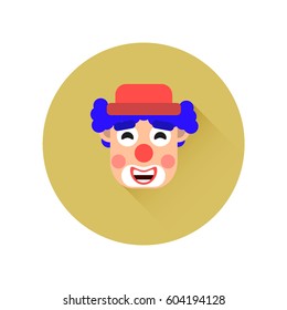 Clown flat vector icon.Clown sketch icon for infographic, website or app. 