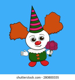Clown with flowers