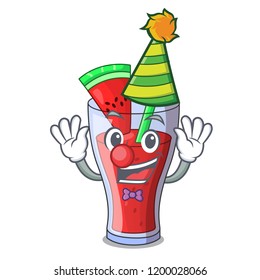Clown fresh watermelon juice isolated on mascot