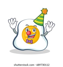 Clown fried egg character cartoon