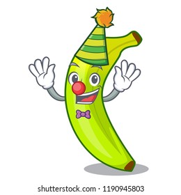 Clown fruit green bananas isolated on mascot