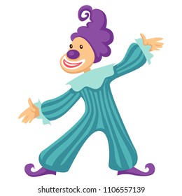 Clown funny circus cartoon vector icon