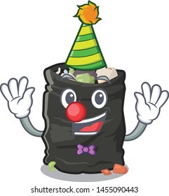 Clown garbage bag behind the character door