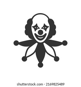 Clown graphic icon. Jester sign isolated on white background. Buffoon symbol. Vector illustration