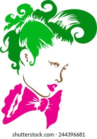 Clown With Green Curly Mohawk