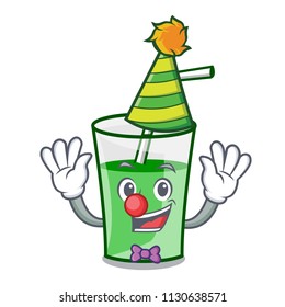 Clown green smoothie mascot cartoon vector illustration