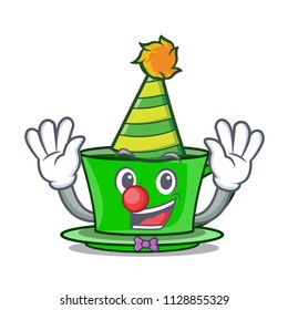 Clown green tea mascot cartoon