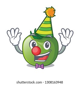 Clown green tomato in shape of mascot