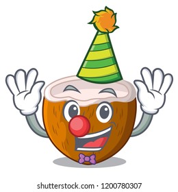 Clown half coconut isolated on the mascot