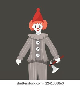 Clown Halloween Character Design Illustration