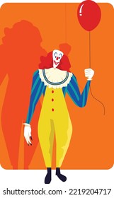 Clown Halloween Character Vector Illustration