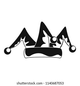 Clown hat bells icon. Simple illustration of clown hat bells vector icon for web design isolated on white background
