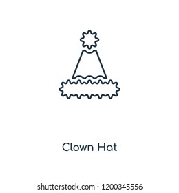 Clown Hat concept line icon. Linear Clown Hat concept outline symbol design. This simple element illustration can be used for web and mobile UI/UX.