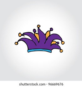 clown hat doodle - vector illustration