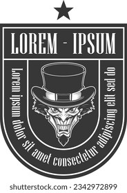 Clown with hat emblem logo vector illustration