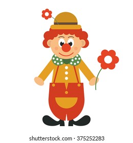 clown in hat with flower