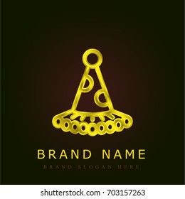 Clown Hat golden metallic logo