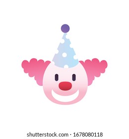 Clown mit einem Farbverlauf-Stil-Symbol Design, Party-Feier Veranstaltung glücklich Geburtstag Überraschungsjubiläum und dekorative Vektorillustration Illustration