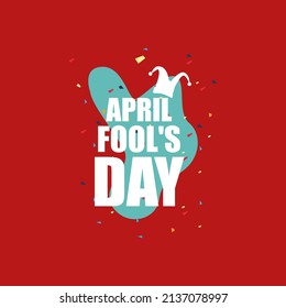 clown hat icon vector on red background to celebrate april fools day