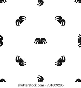 Clown hat pattern repeat seamless in black color for any design. Vector geometric illustration
