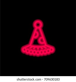 Clown Hat red glowing neon ui ux icon. Glowing sign logo vector