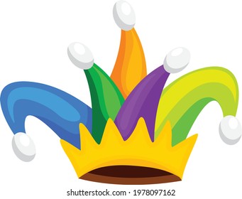 Clown hat vector art and illustration