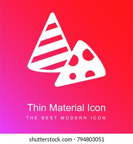 Clown Hats red and pink gradient material white icon minimal design