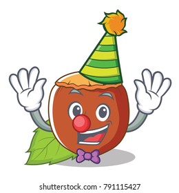 Clown hazelnut mascot cartoon style