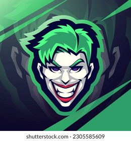Clown head esport mascot logo design