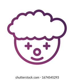 diseño de ilustración vectorial de estilo de degradado de línea frontal de cabeza con clavo