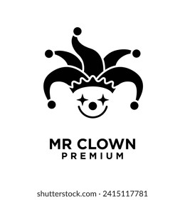 clown head face logo icon design illustration