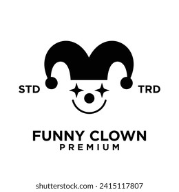 clown head face logo icon design illustration
