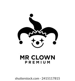 clown head face logo icon design illustration