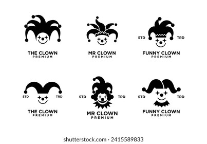 clown head face logo icon design illustration