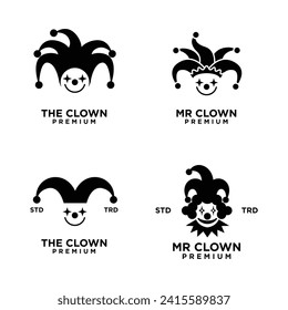 clown head face logo icon design illustration