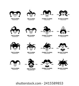 clown head face logo icon design illustration