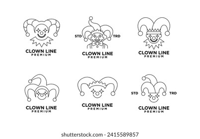 clown head face logo icon design illustration