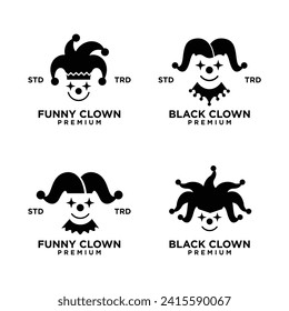 clown head face logo icon design illustration