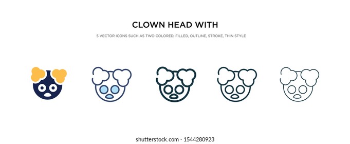 clown head with hat icon in different style vector illustration. two colored and black clown head with hat vector icons designed in filled, outline, line and stroke style can be used for web,