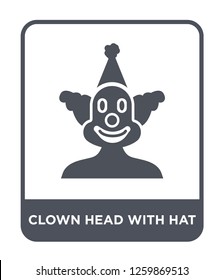 clown head with hat icon vector on white background, clown head with hat trendy filled icons from Party collection, clown head with hat simple element illustration