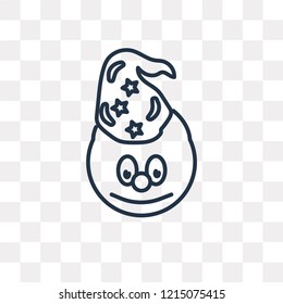 Clown Head with Hat vector outline icon isolated on transparent background, high quality linear Clown Head with Hat transparency concept can be used web and mobile
