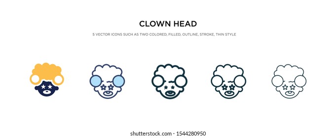 clown head icon in different style vector illustration. two colored and black clown head vector icons designed in filled, outline, line and stroke style can be used for web, mobile, ui