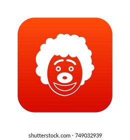 Clown head icon digital red for any design isolated on white vector illustration