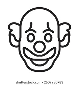 Clown head icon Line Art Logo set